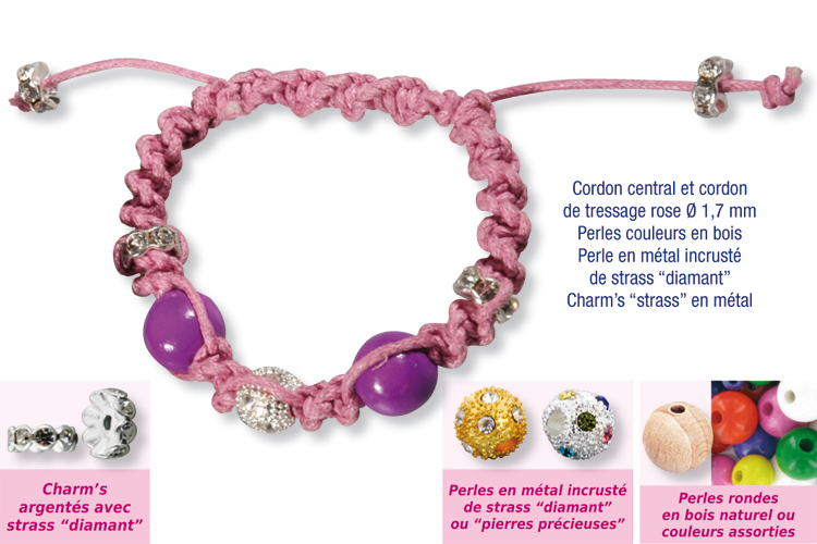 Shamballas... con cuentas de metal incrustadas con strass diamante y cuentas de madera
