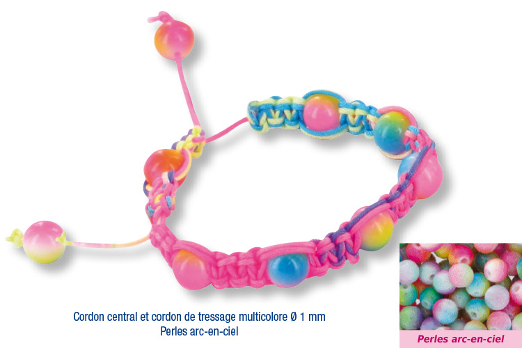 Shamballas con perlas arco iris