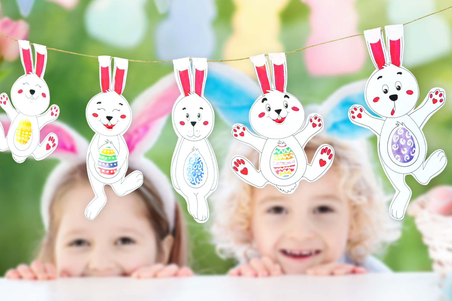 Guirnalda de conejitos de Pascua