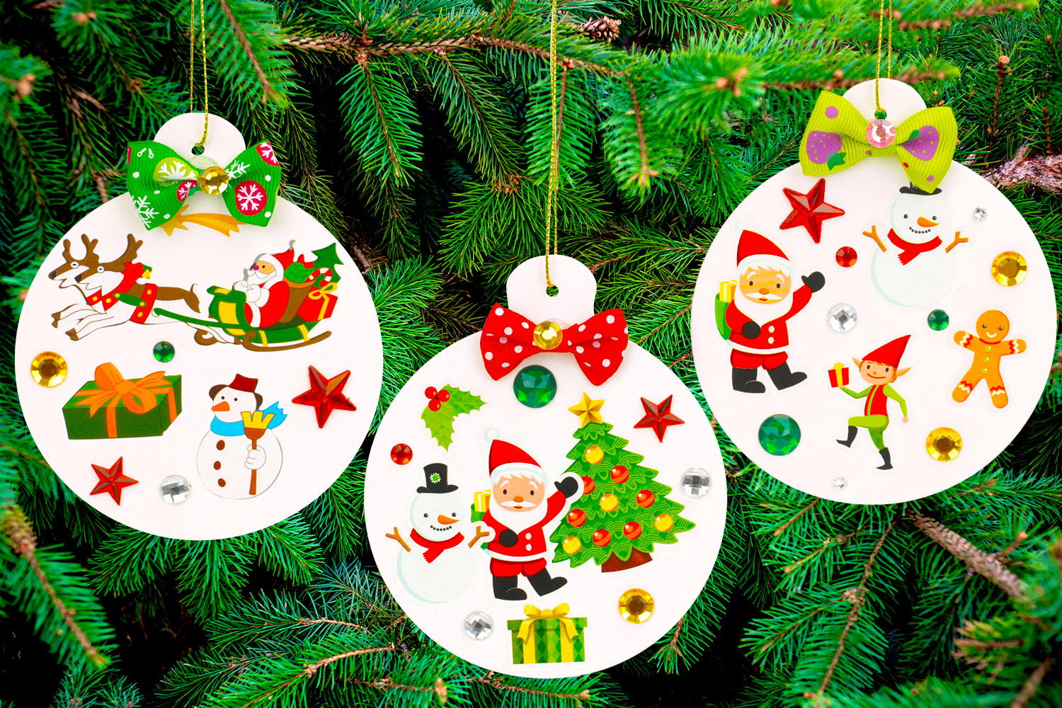 EASY Christmas Ornaments with Stickers