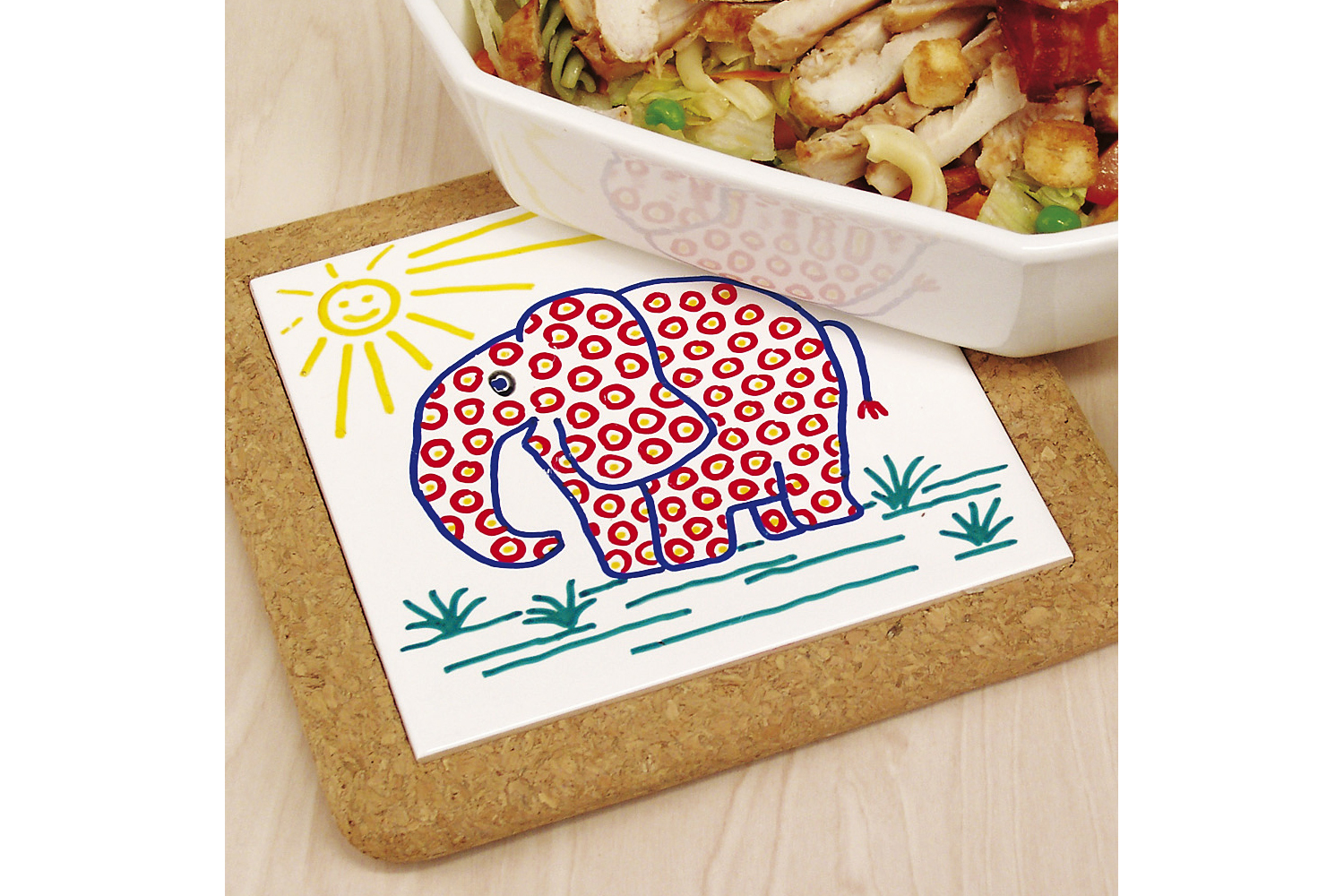 Salvamanteles de porcelana blanca