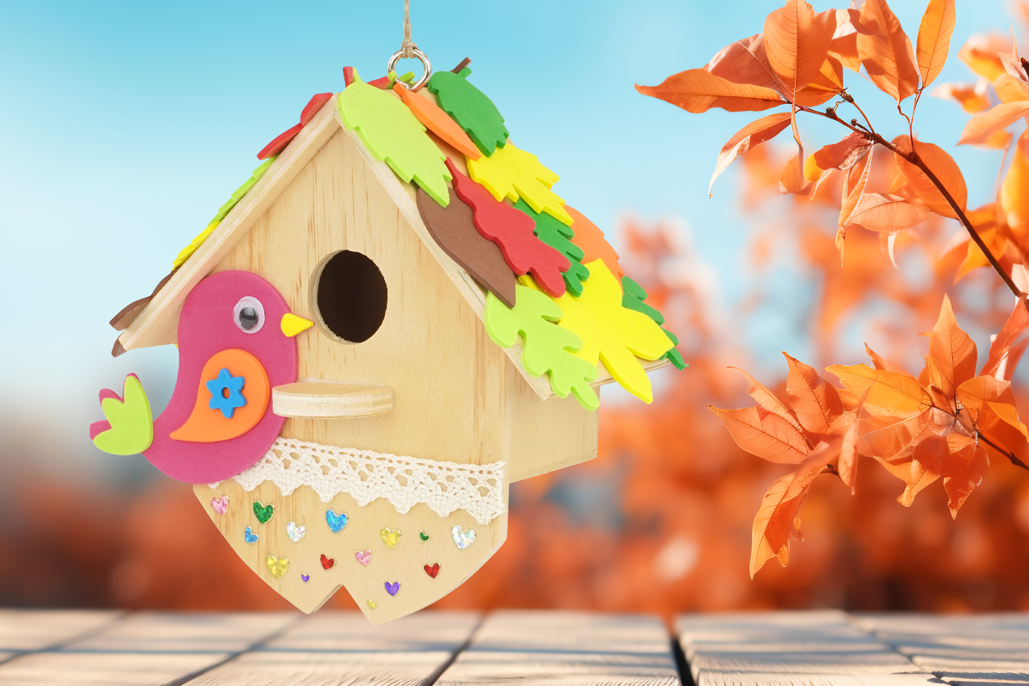 Nido decorativo para el otoño