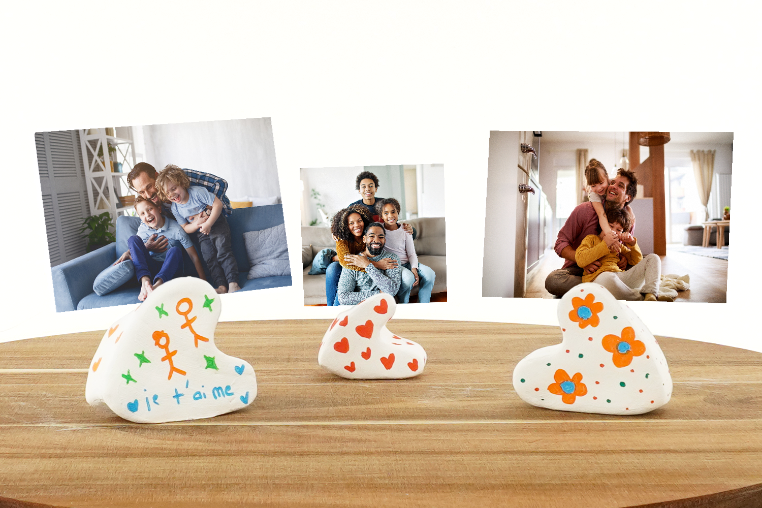 Portafotos corazón en pasta moldeable auto-durciente