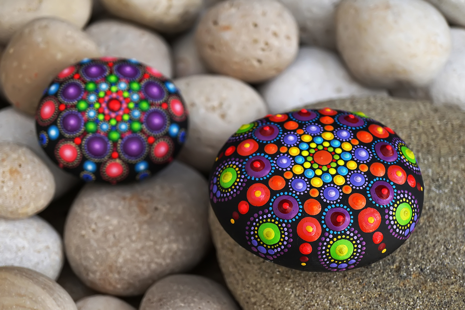 Dot Painting on Pebbles