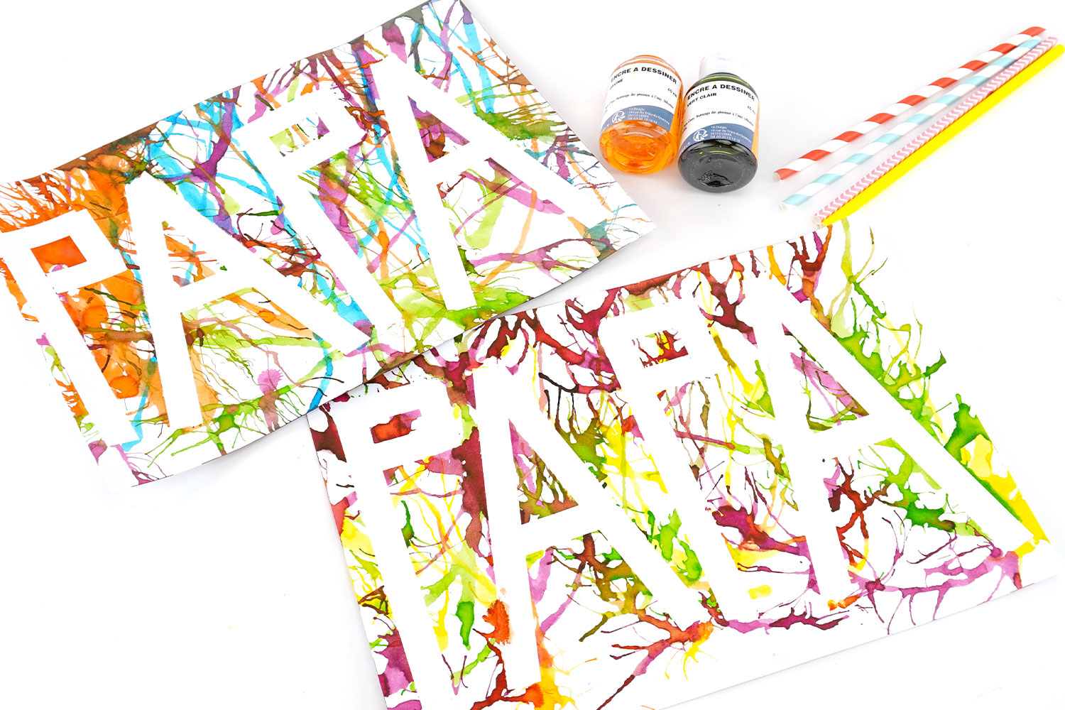 Father's Day - Blown Paint Technique