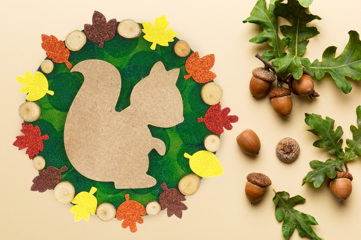 Collage ardilla para el otoño