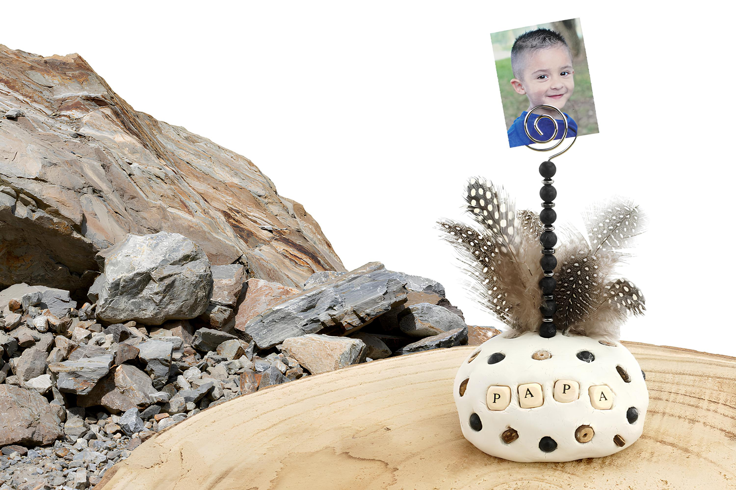 Portafotos PAPA en pasta para modelar