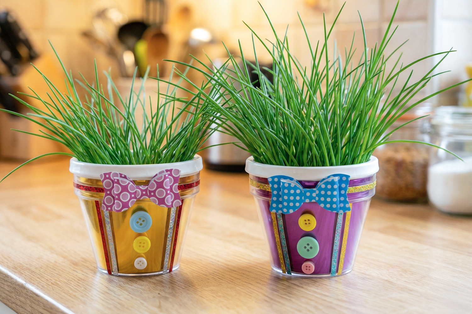 Maceta de flores camisa y cebollino