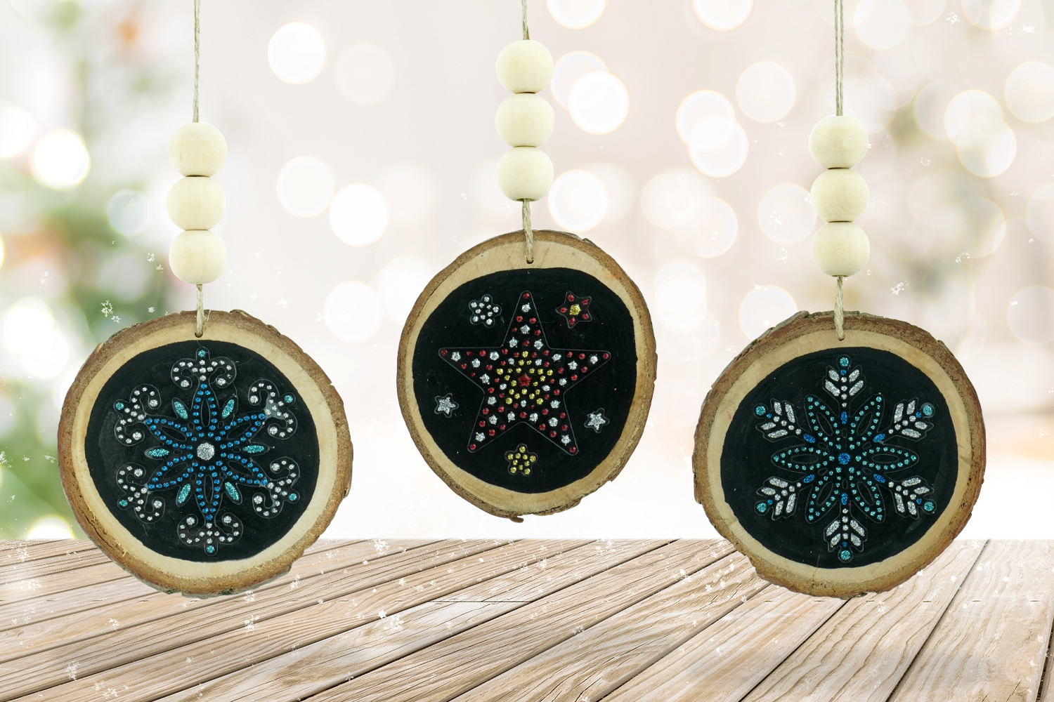 Rondines brillantes para decorar el árbol de Navidad