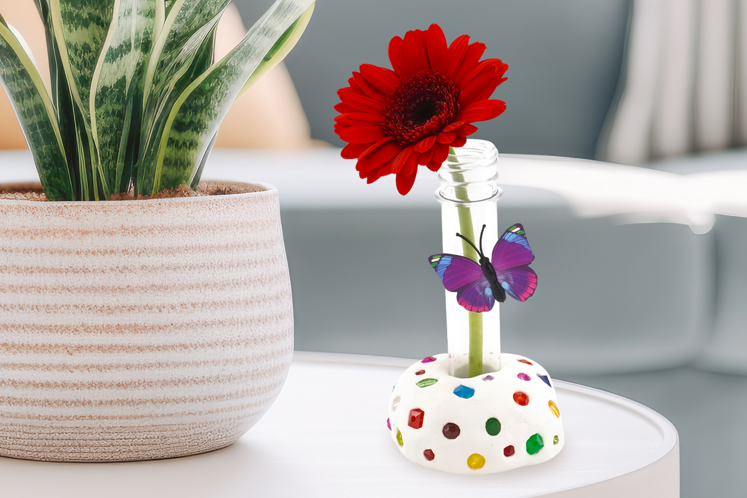 Butterfly Vase and Modeling Clay