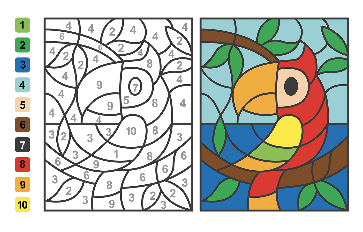 Magwin Colouring Printable coloring page: - Coloring games : Magic coloring11 - 10doigts