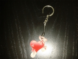 Coeur 1 en porte-clé - Plastique maqique (rétractable) - 10doigts.fr