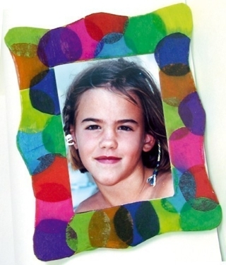 Cadre fantaisie - Vernis collage papiers, serviettes - 10doigts.fr