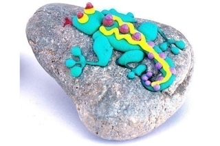 Presse-papier Lézard - Peinture - 10doigts.fr