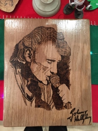 Tableau de Johnny Hallyday - Pyrogravure - 10doigts.fr