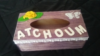 boite a mouchoirs - Vernis collage papiers, serviettes - 10doigts.fr