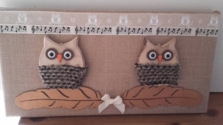 Toile Chouette - Fêtes des pères et mères - 10doigts.fr