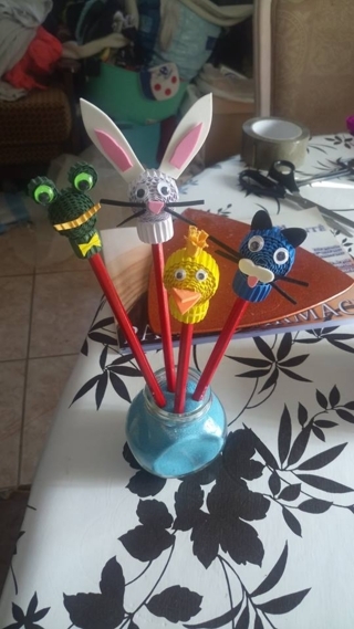 crayon rigolo - Créations d'enfant - 10doigts.fr