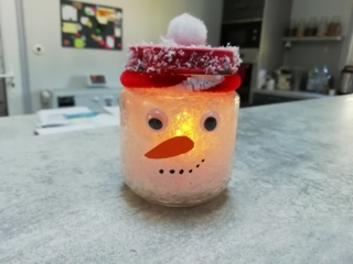 Photophore bonhomme de neige - 10doigts.fr