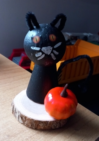 Le chat noir d'halloween - 10doigts.fr