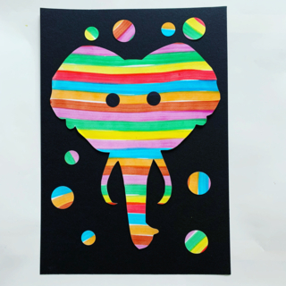 Tête d'Eléphant coloré - 10doigts.fr