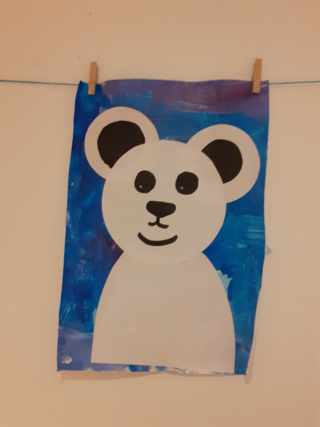 Ours polaire fond de nuit - Carterie - 10doigts.fr