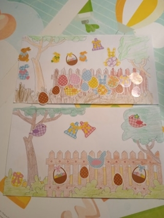 Coloriage de Pâques : La chasse aux œufs - Pâques, Noël - 10doigts.fr