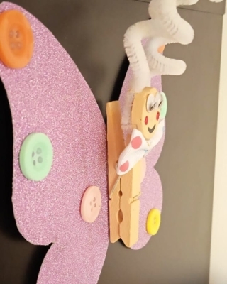 Papillon en papier avec une pince a linge - Divers - 10doigts.fr