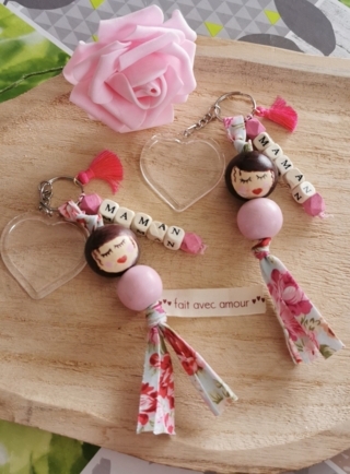 Portes clefs fête des mamans - Fêtes des pères et mères - 10doigts.fr