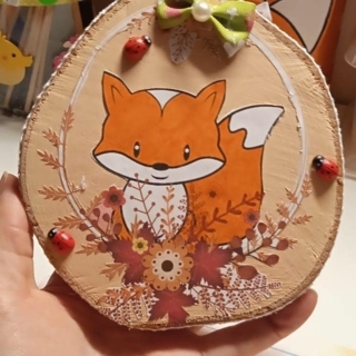 Création du vendredi soir par plaisir peinture sur un rodin de bois - Peinture - 10doigts.fr