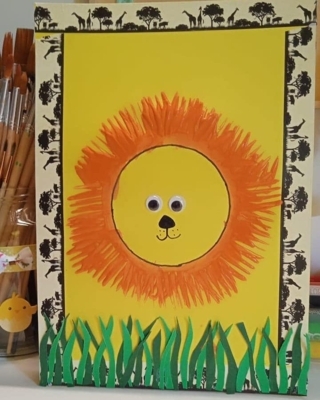 Peinture fourchette : Lion - Peinture - 10doigts.fr