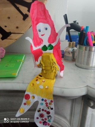 Sirène - Vernis collage papiers, serviettes - 10doigts.fr