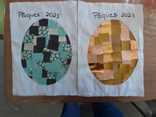 Oeuf avec collage papiers - 10doigts.fr