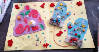 Bonnet et moufle de Noel - 10doigts.fr