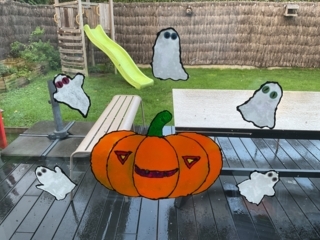 Fantômes-Citrouilles pour vitre - 10doigts.fr