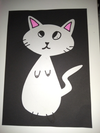 Chat blanc - 10doigts.fr