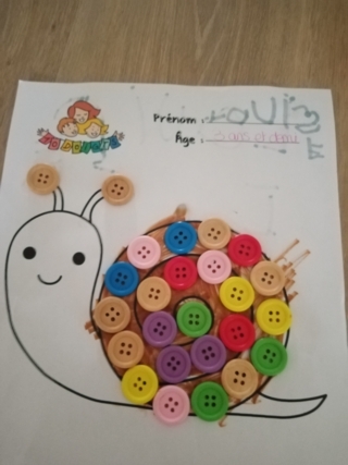 Petit escargot de Louise - 10doigts.fr