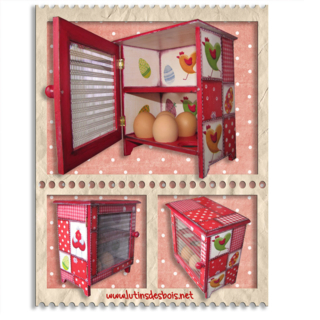 cage à oeufs "poulettes aux petits pois" - Déco du bois - 10doigts.fr