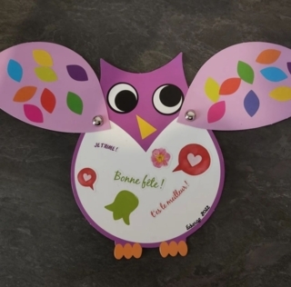 Carte "Hibou" - 10doigts.fr