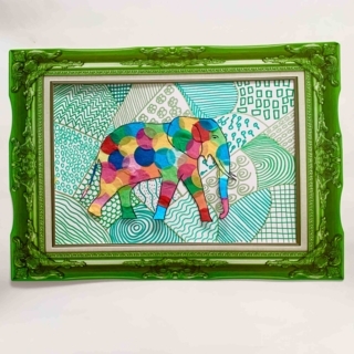 Eléphant coloré - 10doigts.fr