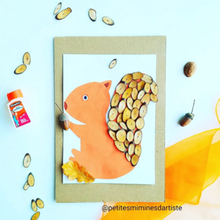 Joli écureuil en lamelles de bois - 10doigts.fr