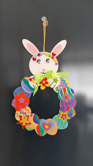 Couronne lapin de Pâques et œufs - 10doigts.fr