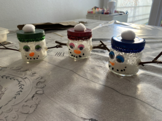 Photophore bonhomme de neige - 10doigts.fr