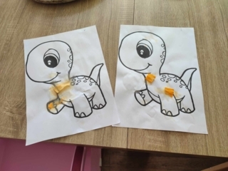 Dinosaure et crépon. - 10doigts.fr