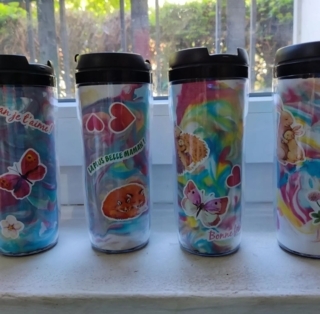 Thermos décors "papier marbré" - 10doigts.fr