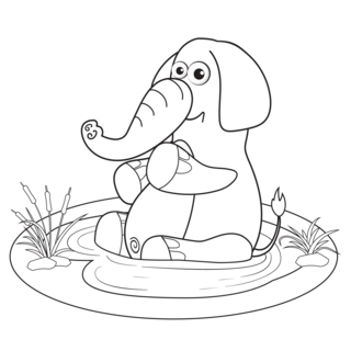 Elephant14 - Animal coloring pages - Coloriages - 10doigts.fr