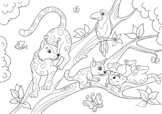 Jungle animals 8 - Animal coloring pages - Coloriages - 10doigts.fr