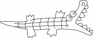 Crocodile 04 - Animal coloring pages - Coloriages - 10doigts.fr