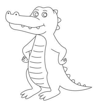 Crocodile 07 - Animal coloring pages - Coloriages - 10doigts.fr