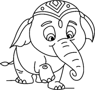 Elephant 06 - Animal coloring pages - Coloriages - 10doigts.fr